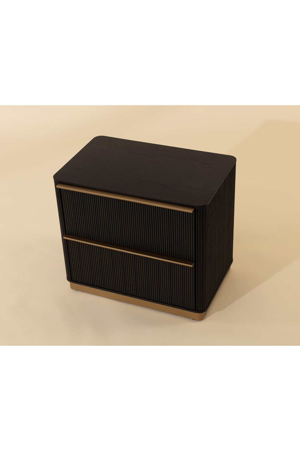 Modern European furniture - Reeded Oak 2-Drawer Nightstand - www.oroa.com