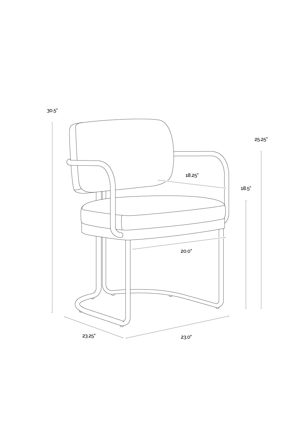 Modern European furniture - Cantilevered Leather Look Dining Chair - www.oroa.com