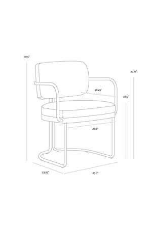 Modern European furniture - Cantilevered Leather Look Dining Chair - www.oroa.com