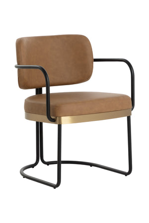 Modern European furniture - Cantilevered Leather Look Dining Chair - www.oroa.com