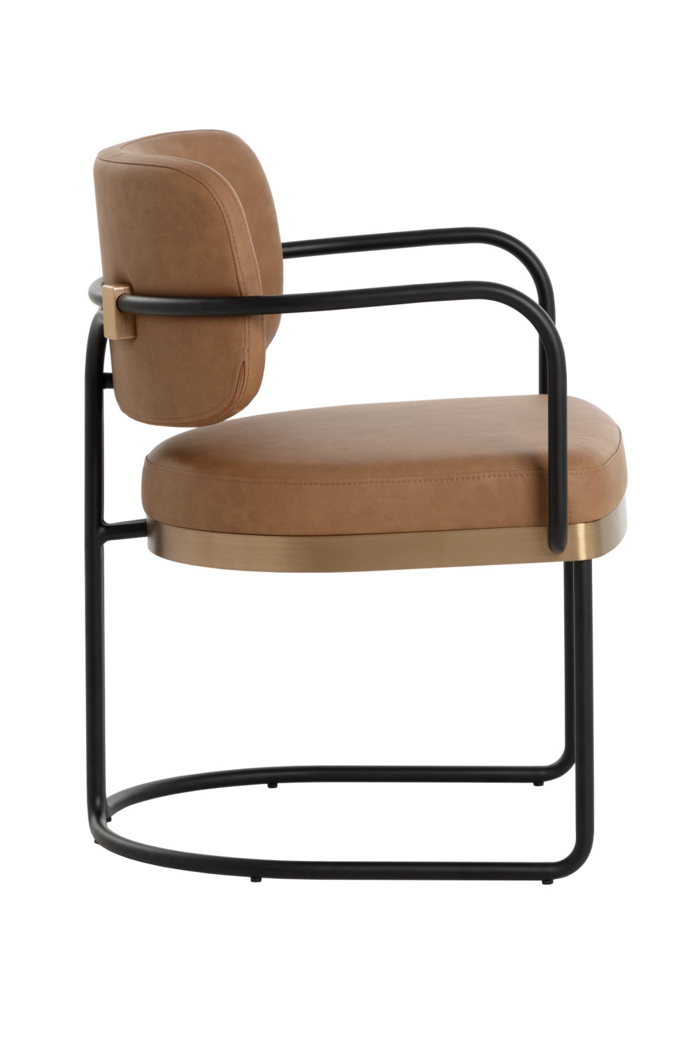 Modern European furniture - Cantilevered Leather Look Dining Chair - www.oroa.com