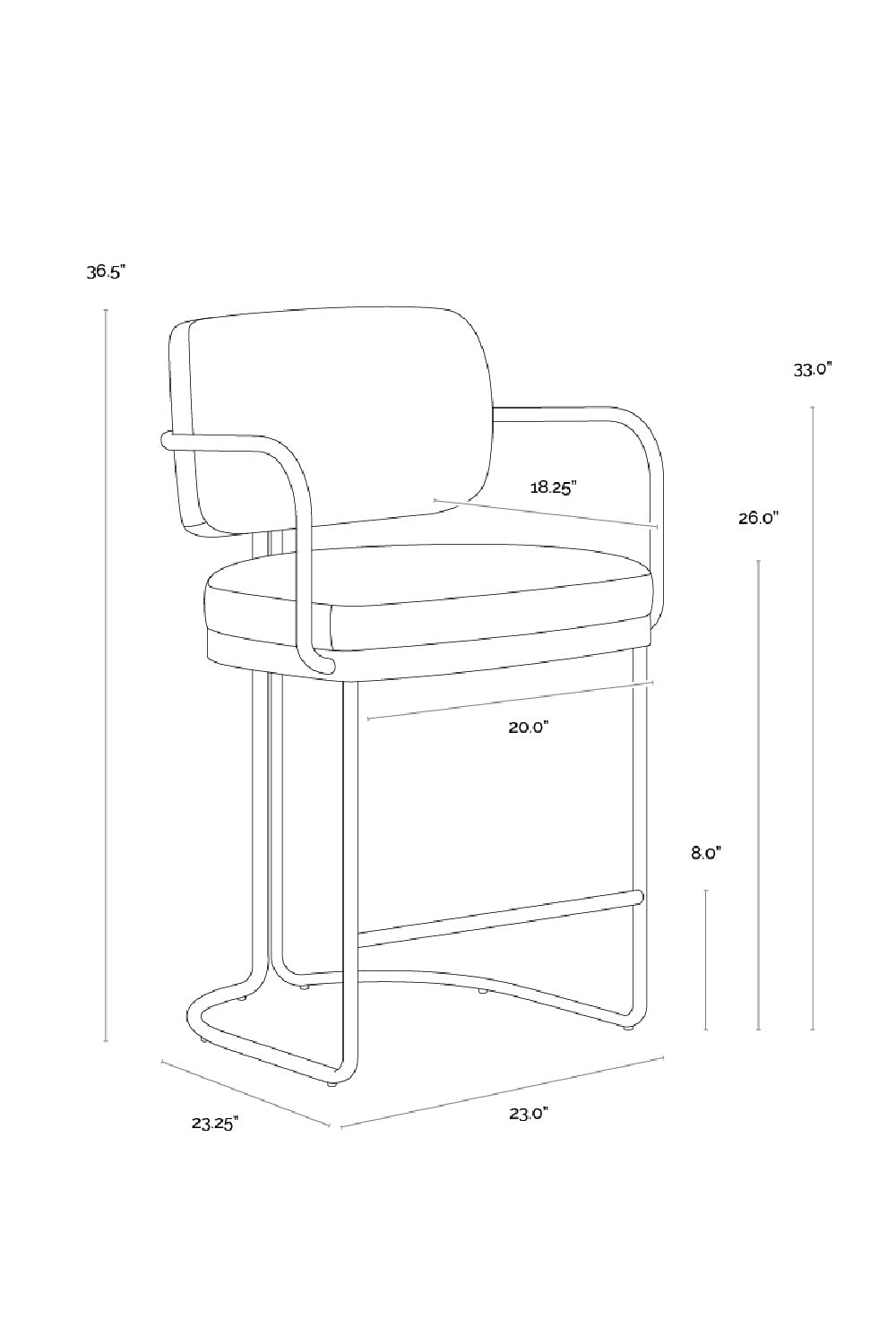 Modern European furniture - Modern Curved Seating Counter Stool - www.oroa.com