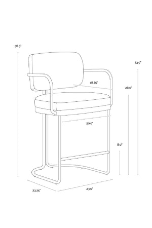 Modern European furniture - Modern Curved Seating Counter Stool - www.oroa.com