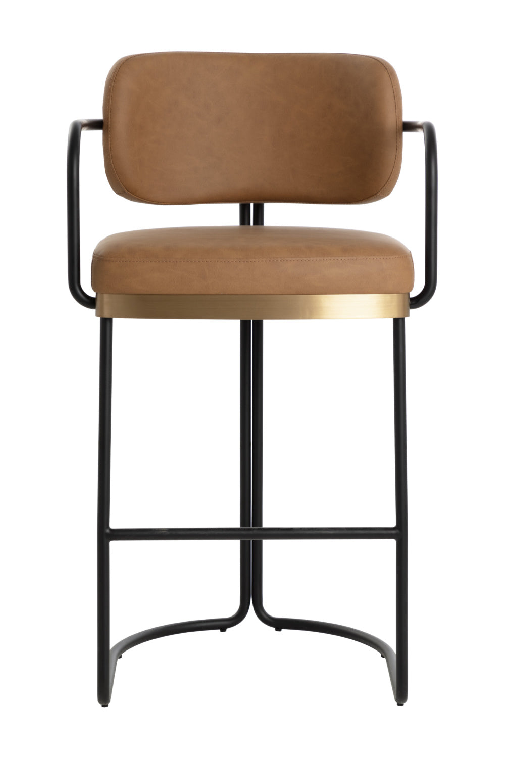   Modern European furniture - Iron Framed Leather-Look Bar Stool - www.oroa.com | Oroa.com