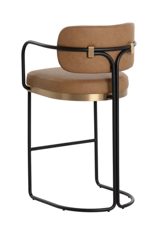   Modern European furniture - Iron Framed Leather-Look Bar Stool - www.oroa.com | Oroa.com