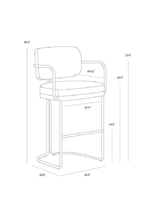   Modern European furniture - Iron Framed Leather-Look Bar Stool - www.oroa.com | Oroa.com