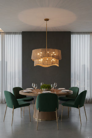 Modern European furniture - Tiered Wave Jute Chandelier - www.oroa.com