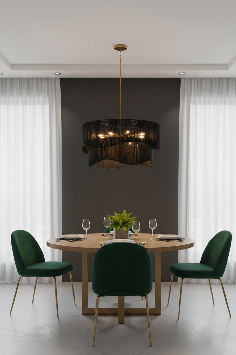 Modern European furniture - Tiered Wave Jute Chandelier - www.oroa.com