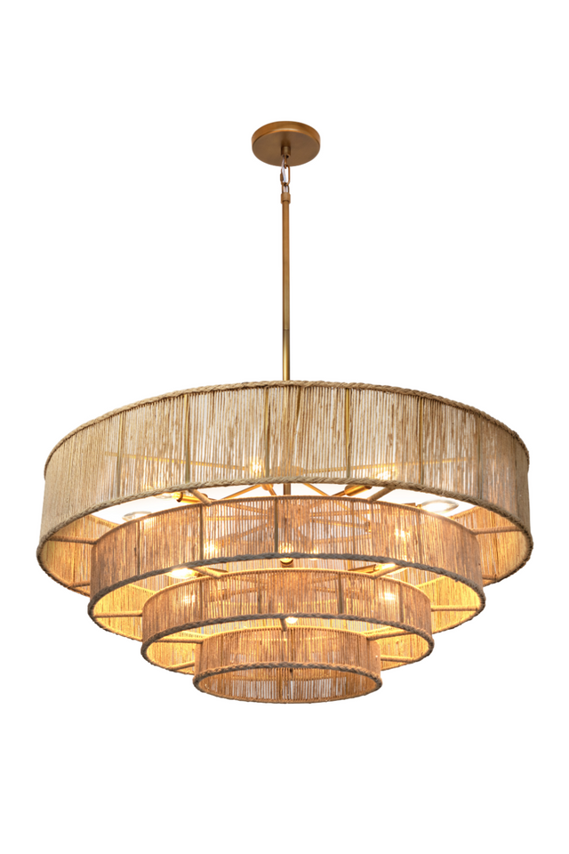 Modern European furniture - 4-Tier Rustic Jute Chandelier - www.oroa.com