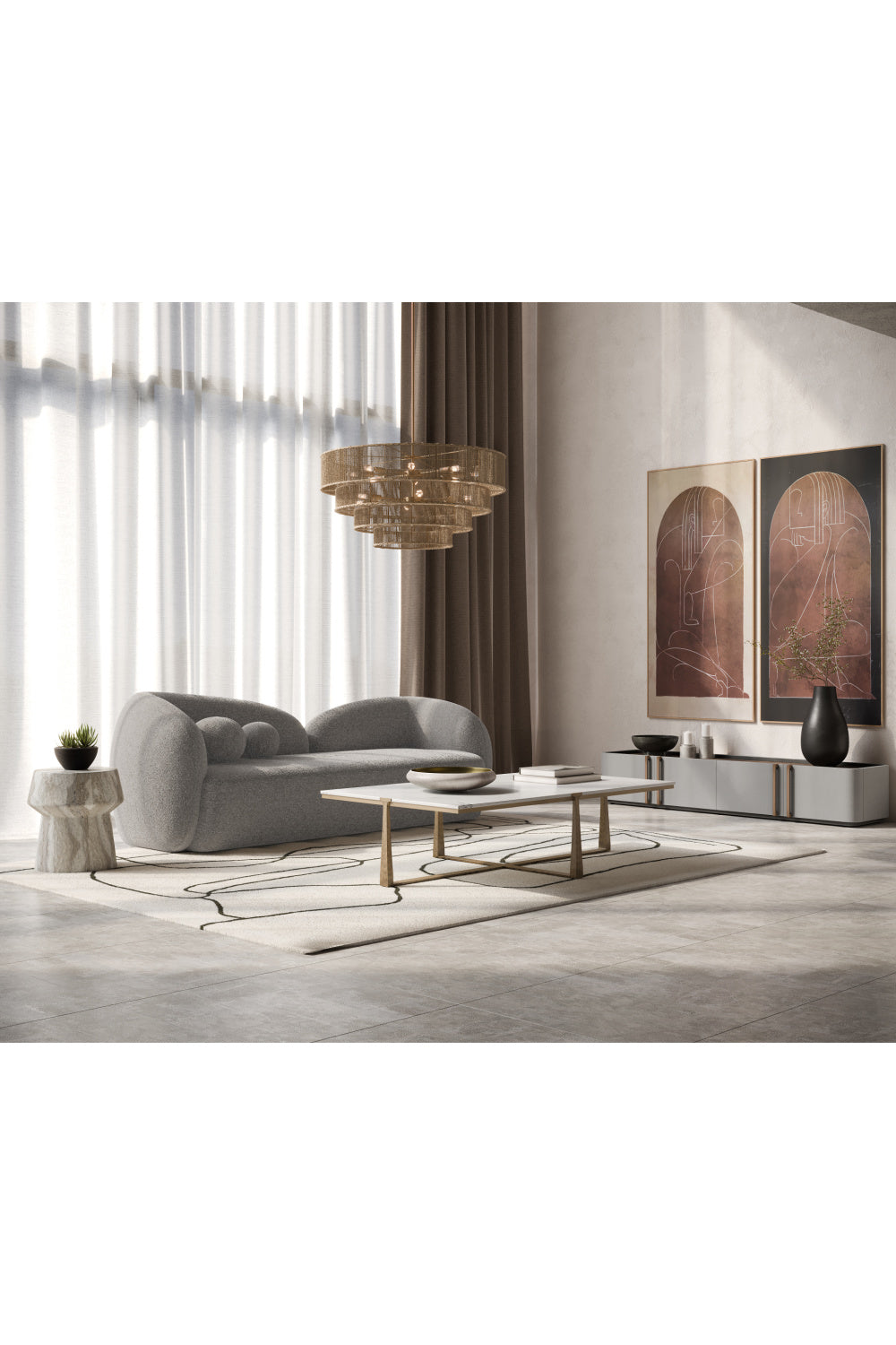 Modern European furniture - 4-Tier Rustic Jute Chandelier - www.oroa.com