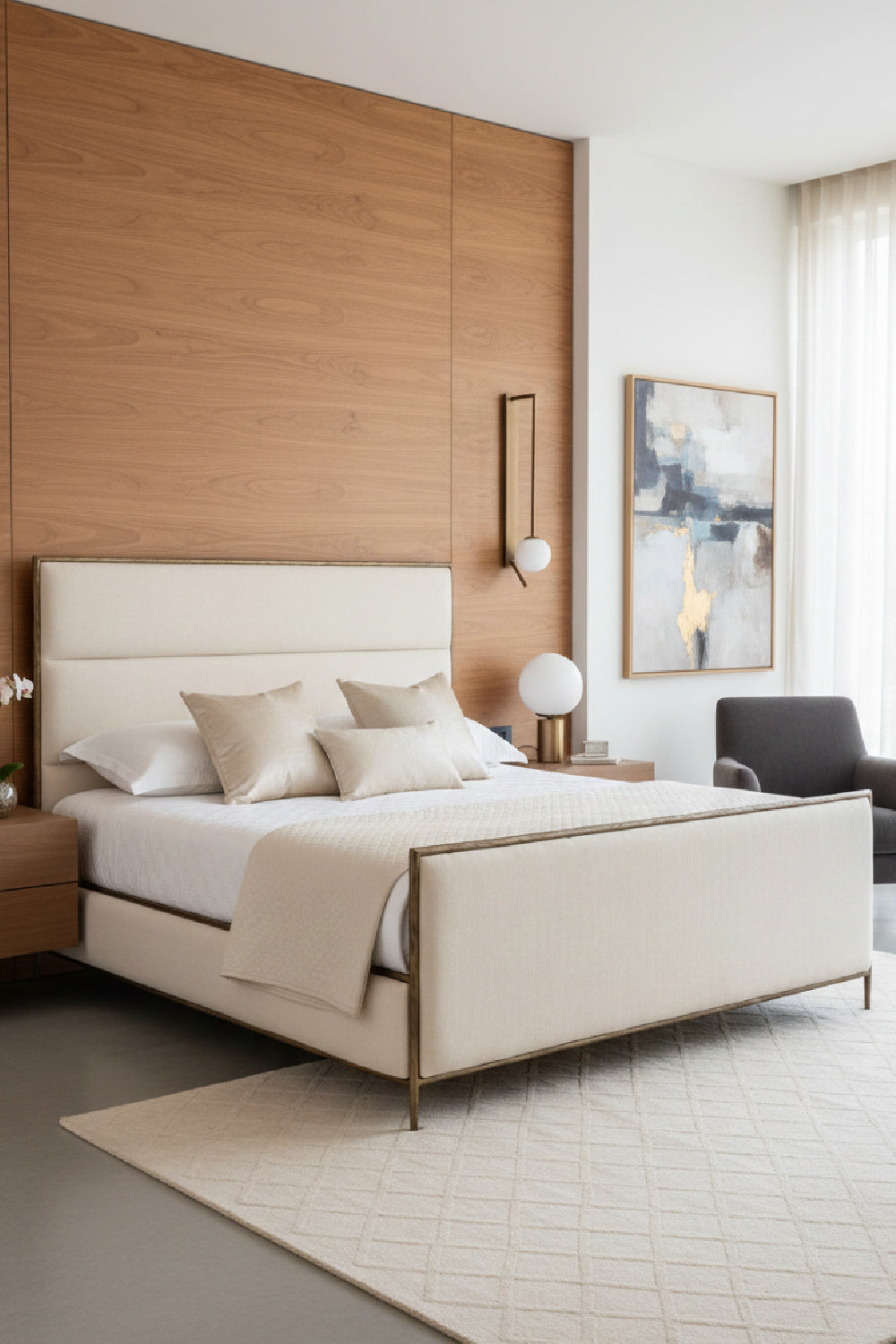 Hand-hammered Iron White King Bed | Splendido Yasmine | Oroa.com