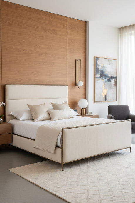 Hand-hammered Iron White King Bed | Splendido Yasmine | Oroa.com