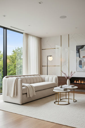 Modern European furniture - Vertical-Tufted Cream Sofa - www.oroa.com