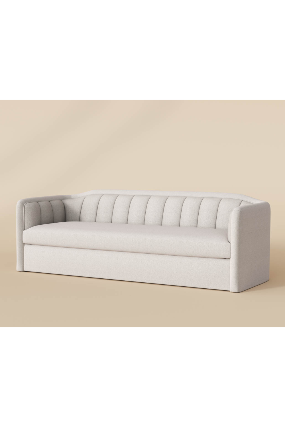 Modern European furniture - Vertical-Tufted Cream Sofa - www.oroa.com
