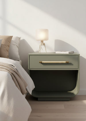 Modern European furniture - Modern Oak Curved Nightstand - www.oroa.com