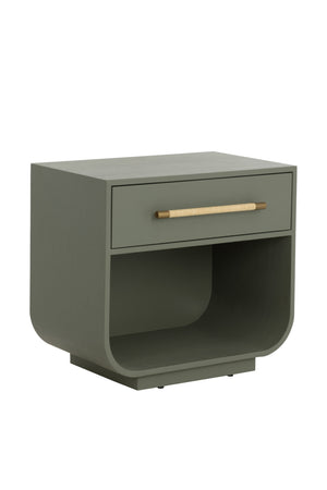 Modern European furniture - Modern Oak Curved Nightstand - www.oroa.com