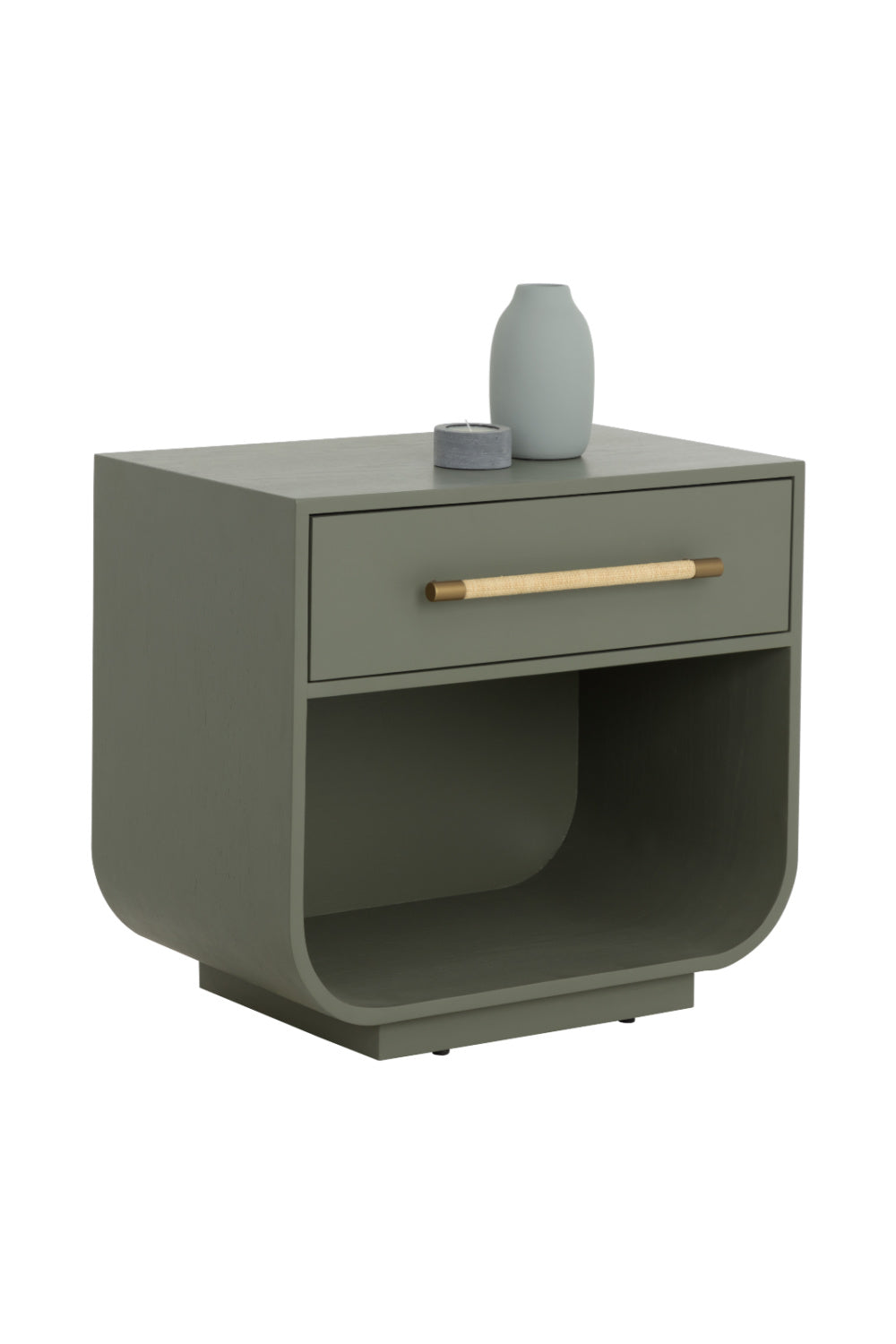 Modern European furniture - Modern Oak Curved Nightstand - www.oroa.com