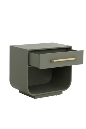 Modern European furniture - Modern Oak Curved Nightstand - www.oroa.com