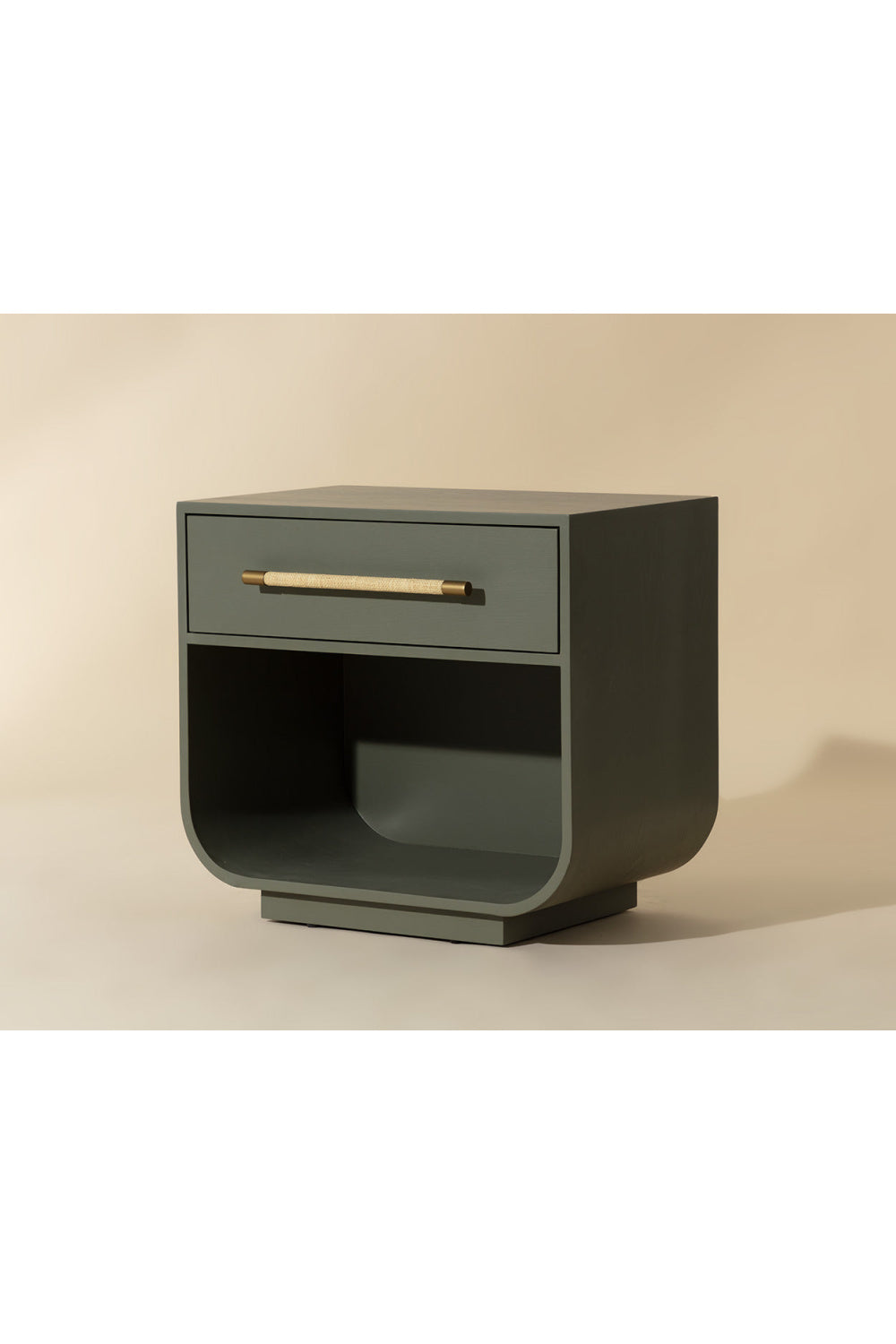 Modern European furniture - Modern Oak Curved Nightstand - www.oroa.com
