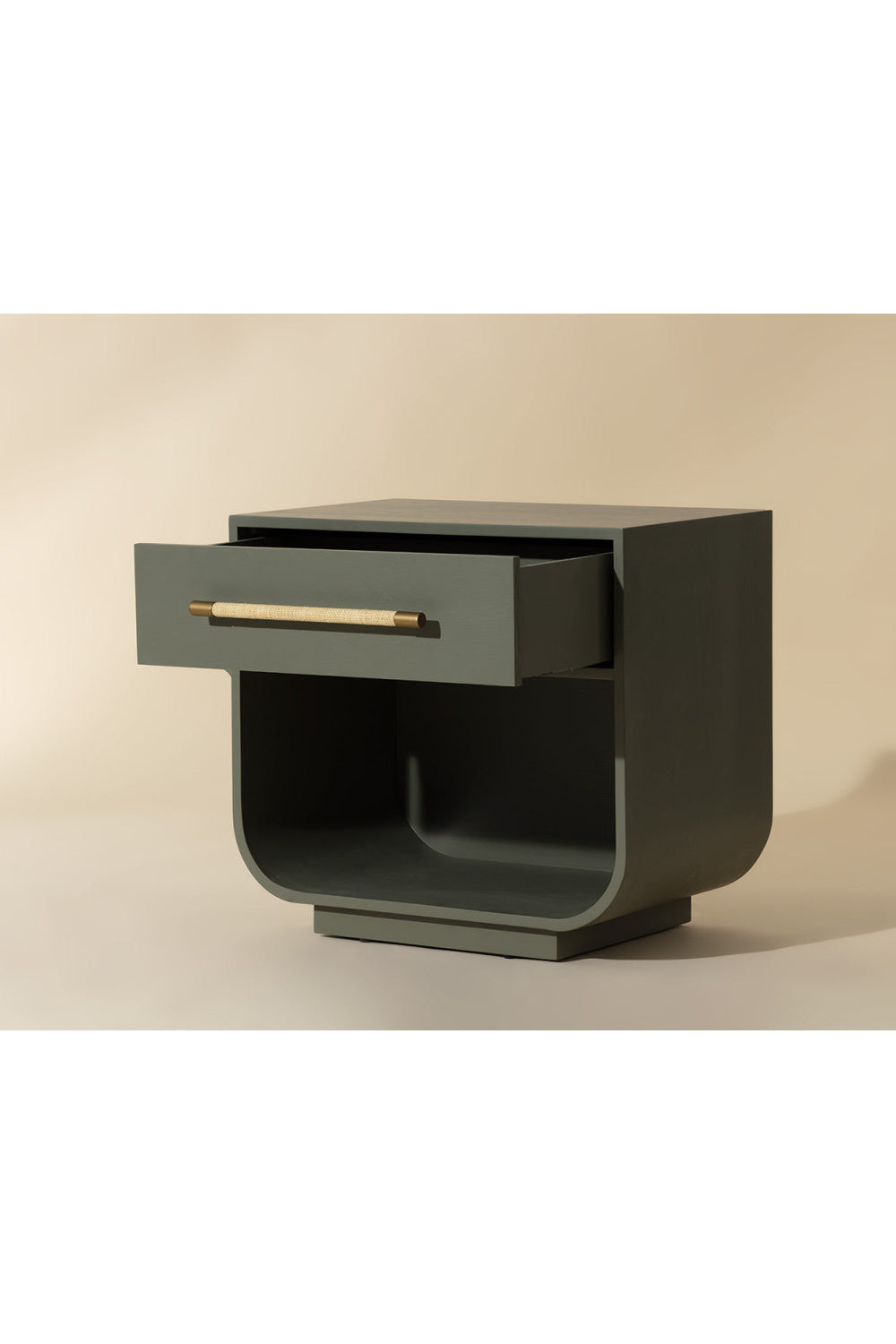 Modern European furniture - Modern Oak Curved Nightstand - www.oroa.com