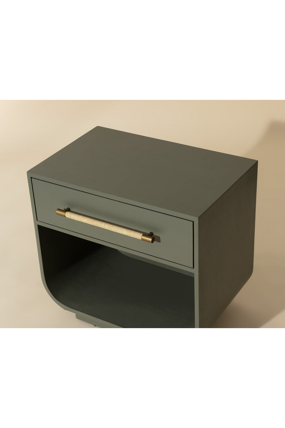 Modern European furniture - Modern Oak Curved Nightstand - www.oroa.com