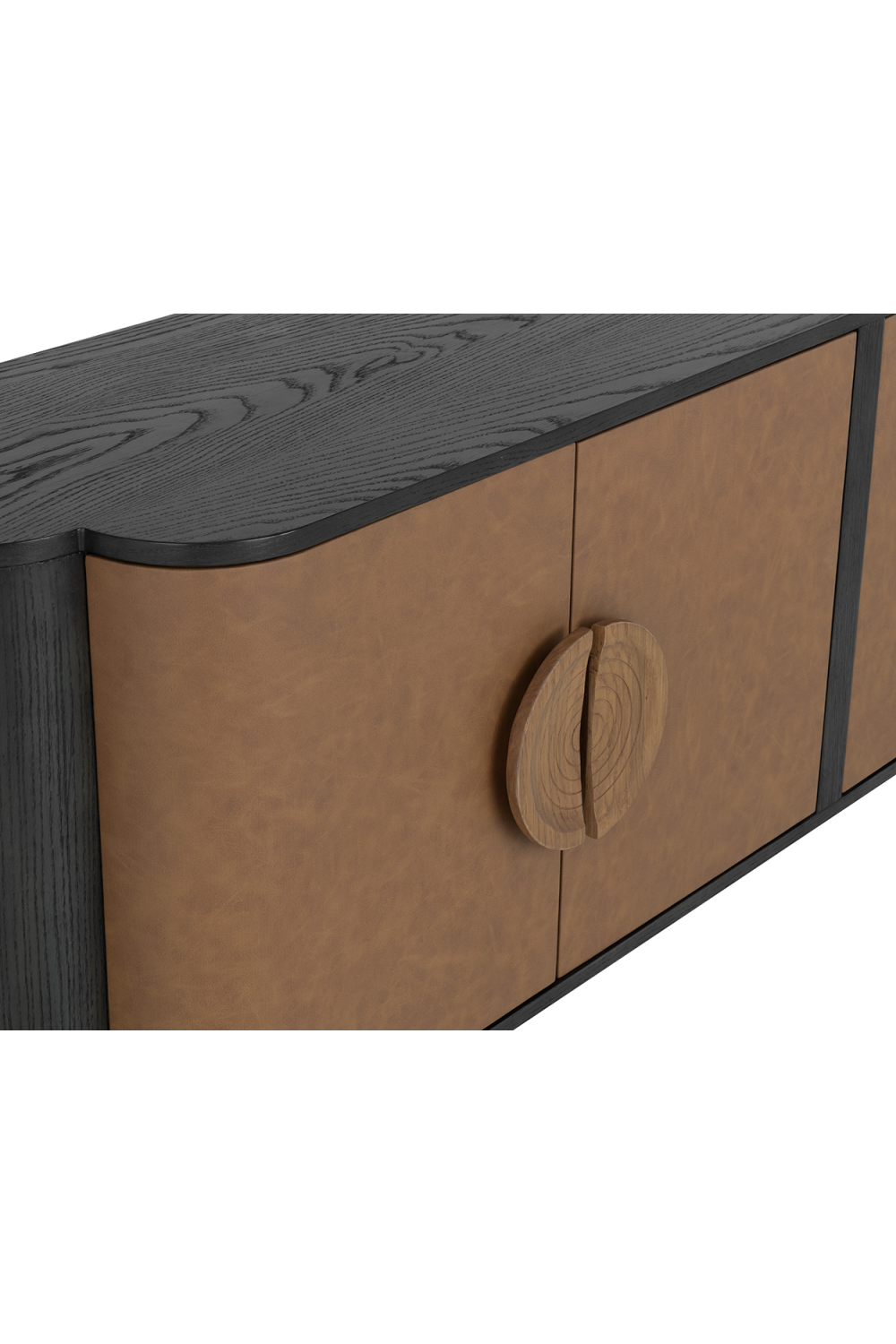Modern European furniture - Brown Leather Look Sideboard - www.oroa.com