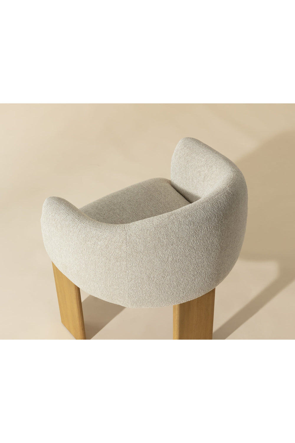 Modern European furniture - Cream 3-Legged Dining Armchair - www.oroa.com