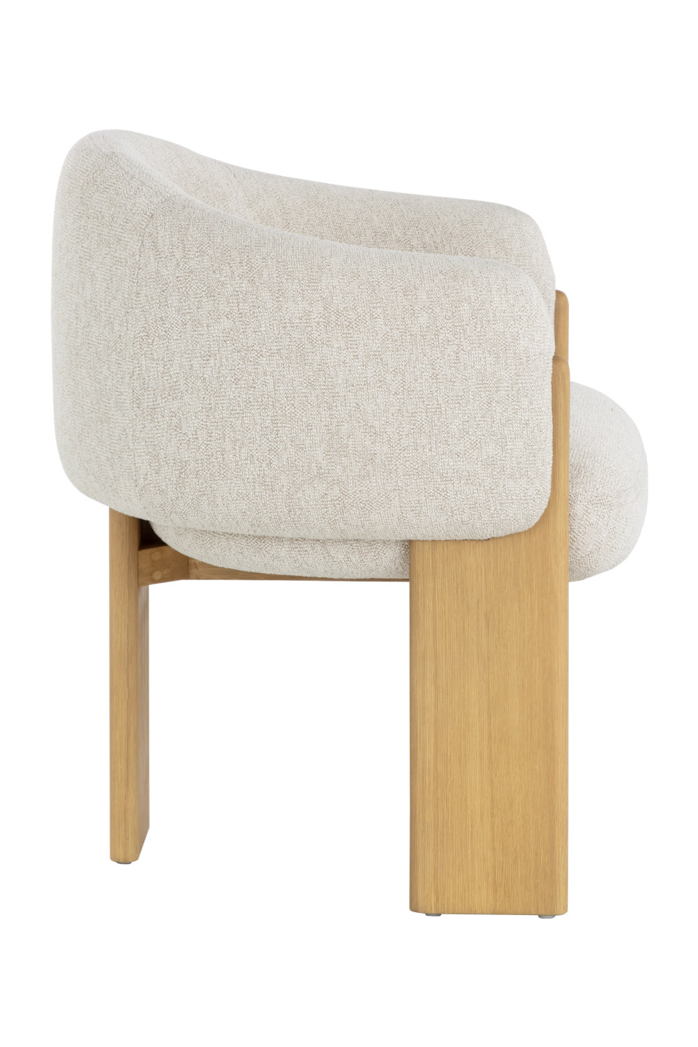 Modern European furniture - Cream 3-Legged Dining Armchair - www.oroa.com