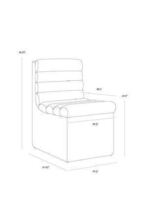 Modern European furniture - Leather Look Wheeled Dining Chair - www.oroa.com