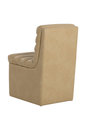 Modern European furniture - Leather Look Wheeled Dining Chair - www.oroa.com