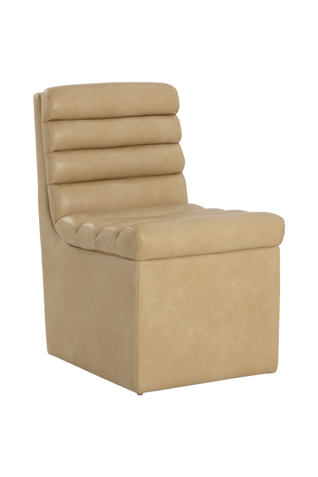 Modern European furniture - Leather Look Wheeled Dining Chair - www.oroa.com