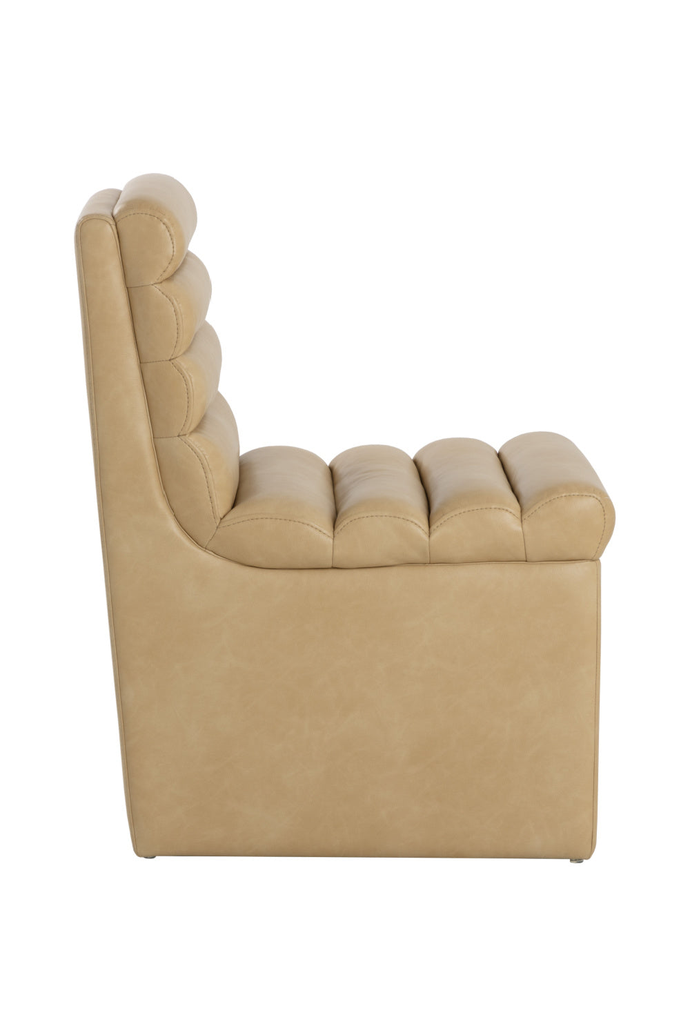 Modern European furniture - Leather Look Wheeled Dining Chair - www.oroa.com