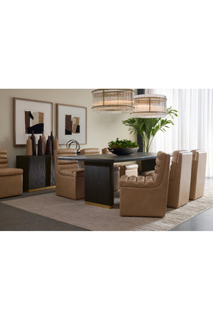 Modern European furniture - Leather Look Wheeled Dining Chair - www.oroa.com