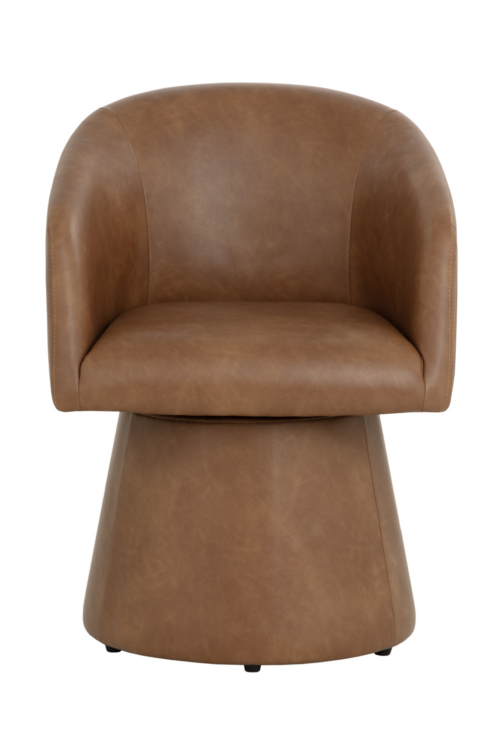 Modern European furniture - Brown Leather Swivel Dining Chair - www.oroa.com
