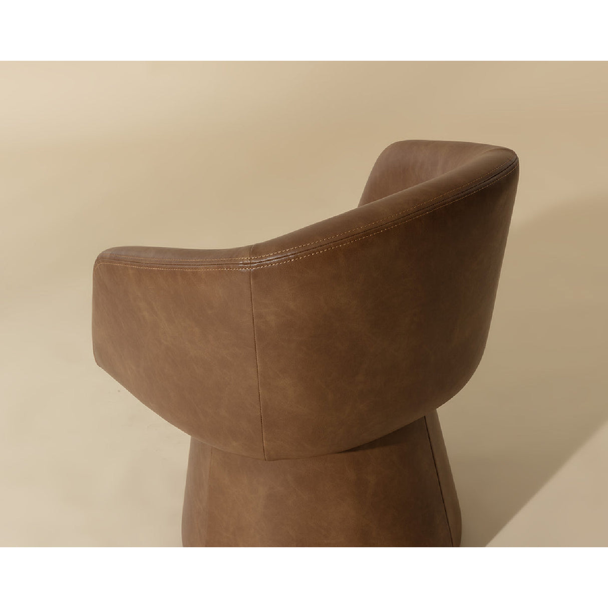 Modern European furniture - Brown Leather Swivel Dining Chair - www.oroa.com