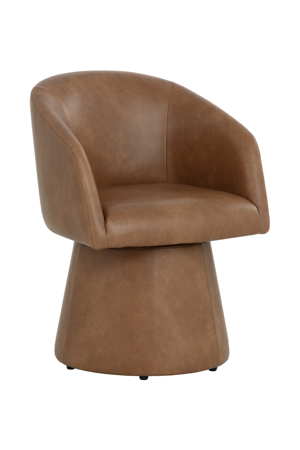Modern European furniture - Brown Leather Swivel Dining Chair - www.oroa.com