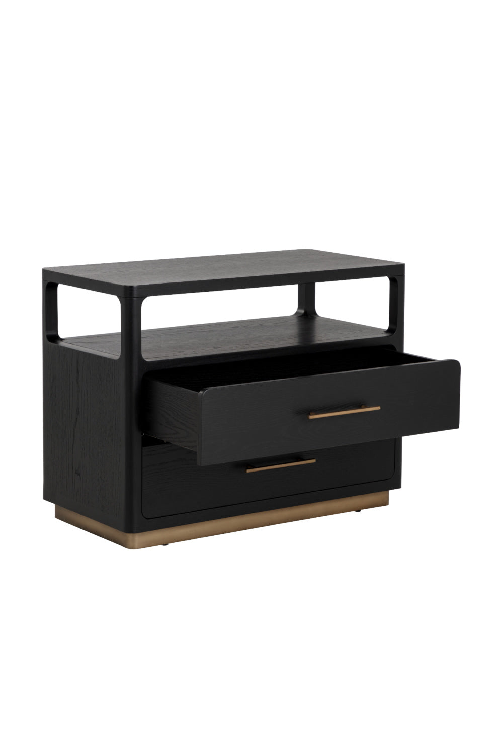 Modern European furniture - Black Oak 2-Drawer Nightstand - www.oroa.com