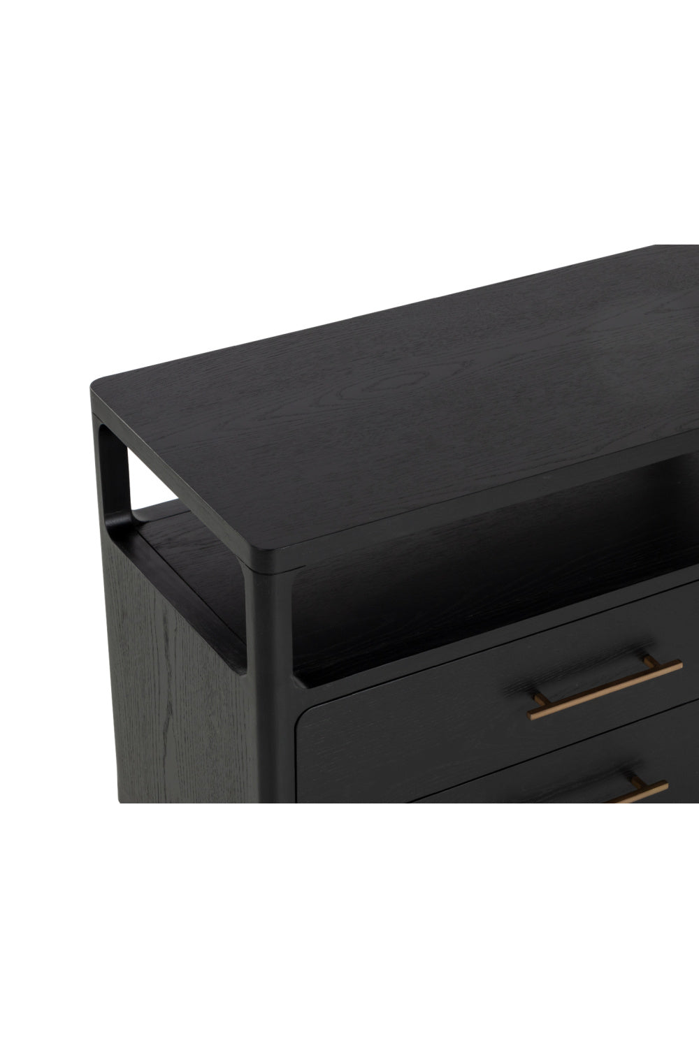 Modern European furniture - Black Oak 2-Drawer Nightstand - www.oroa.com