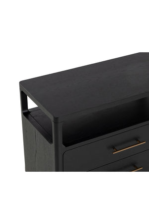 Modern European furniture - Black Oak 2-Drawer Nightstand - www.oroa.com