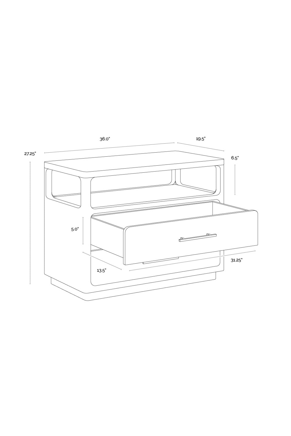 Modern European furniture - Black Oak 2-Drawer Nightstand - www.oroa.com