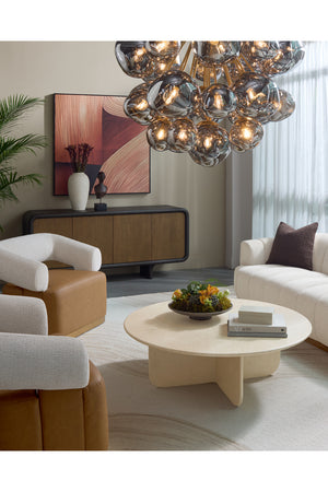 Modern European furniture - Round Cream Marble Coffee Table - www.oroa.com