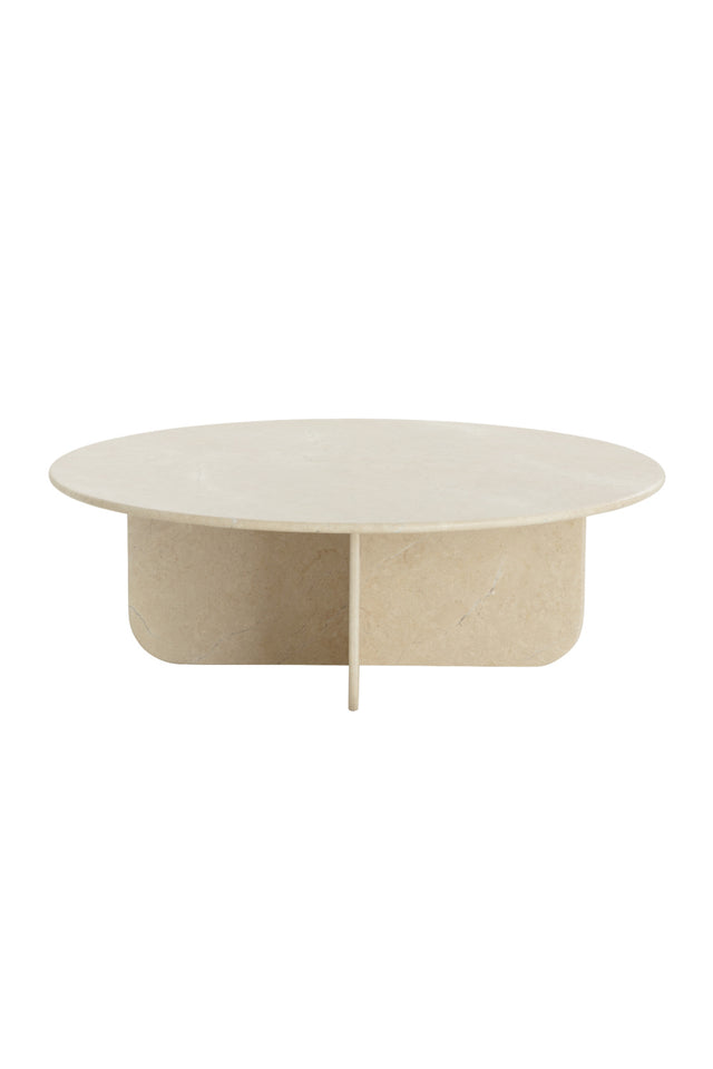 Modern European furniture - Round Cream Marble Coffee Table - www.oroa.com