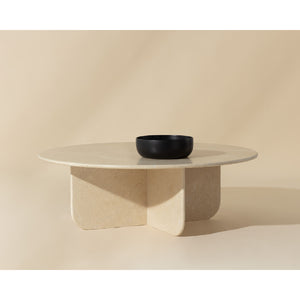 Modern European furniture - Round Cream Marble Coffee Table - www.oroa.com