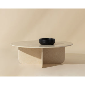 Modern European furniture - Round Cream Marble Coffee Table - www.oroa.com