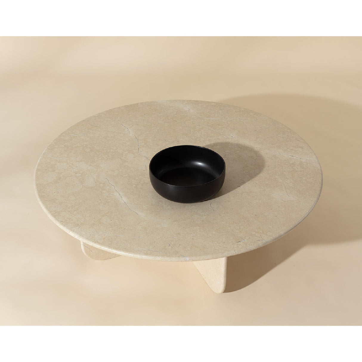 Modern European furniture - Round Cream Marble Coffee Table - www.oroa.com