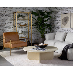 Modern European furniture - Round Cream Marble Coffee Table - www.oroa.com