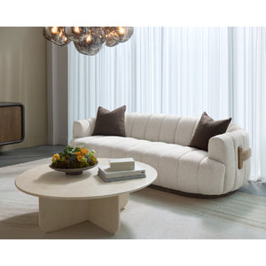 Modern European furniture - Round Cream Marble Coffee Table - www.oroa.com