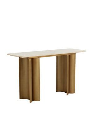 Modern European furniture - Cream Marble Console Table - www.oroa.com