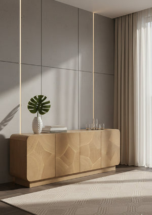   Modern European furniture - Patterned Oak 4-Door Sideboard - www.oroa.com | Oroa.com