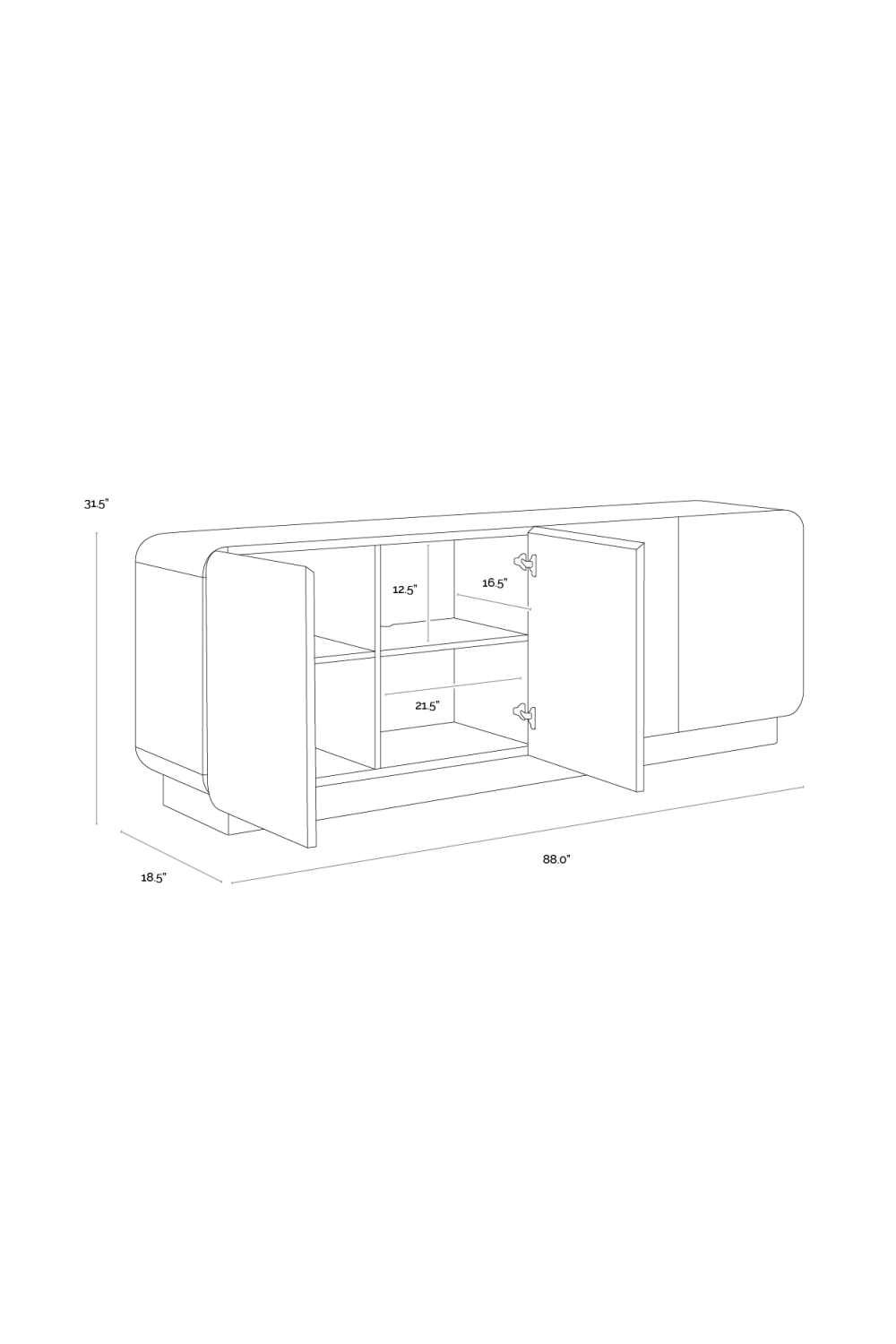   Modern European furniture - Patterned Oak 4-Door Sideboard - www.oroa.com | Oroa.com